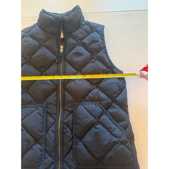 J. Crew Excursion Quilted Down Puffer Black Vest Sz XS Zip Gold Closure - Picture 5 of 6
